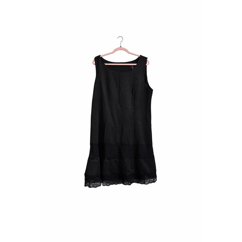 Ashley Stewart Black A-Line Dress with Lace Hem NWT Size 22/24